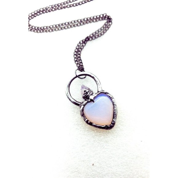 Amethyst and opalite crystal Necklace handmade gothic cosplay egirl jewelry - Picture 9 of 12